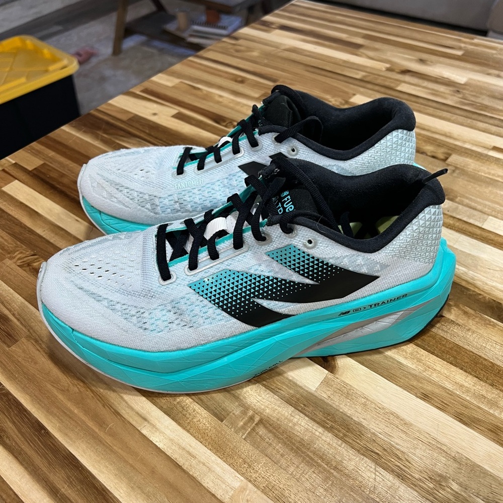 New balance super comp Trainer v3 White and Teal Running Shoes